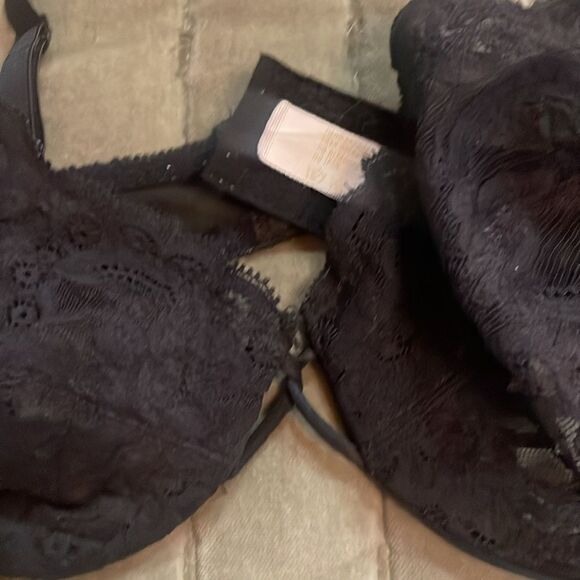 Vintage Victorias Secret Gold Label Unlined Demi Bra Black Lace 36C - Picture 2 of 5